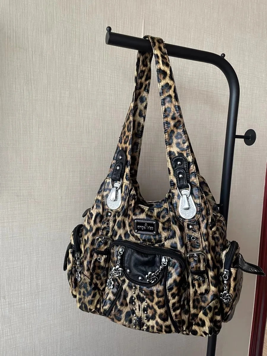 Angelkiss Women Fashion Handbags Large Shoulder Bags PU Leopard Handbag Satchel Big-capacity Shoulder Bag Phane Purse bolsa