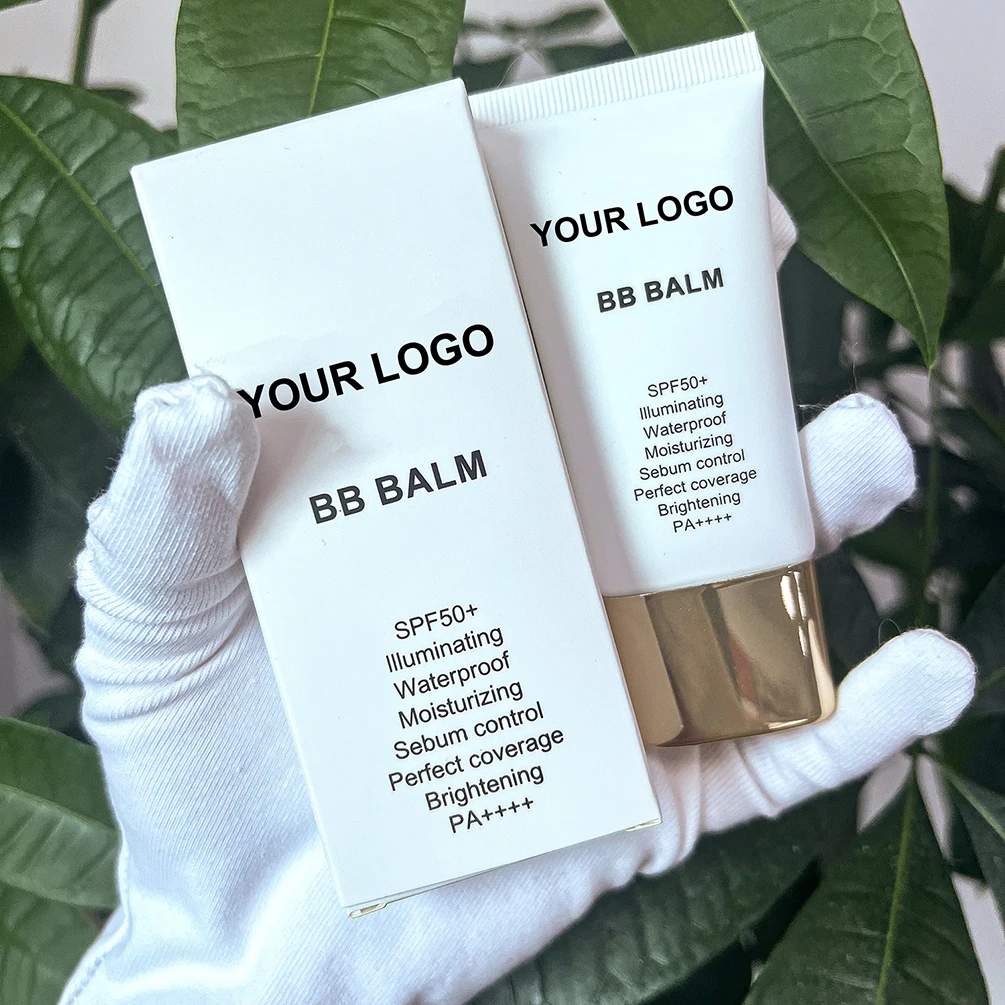 

30ml Private Label BB BALM Custom Logo SPF50+ Moisture Protective Primer Waterproof Transparent Isolation Bulk Makeup Gold Lid