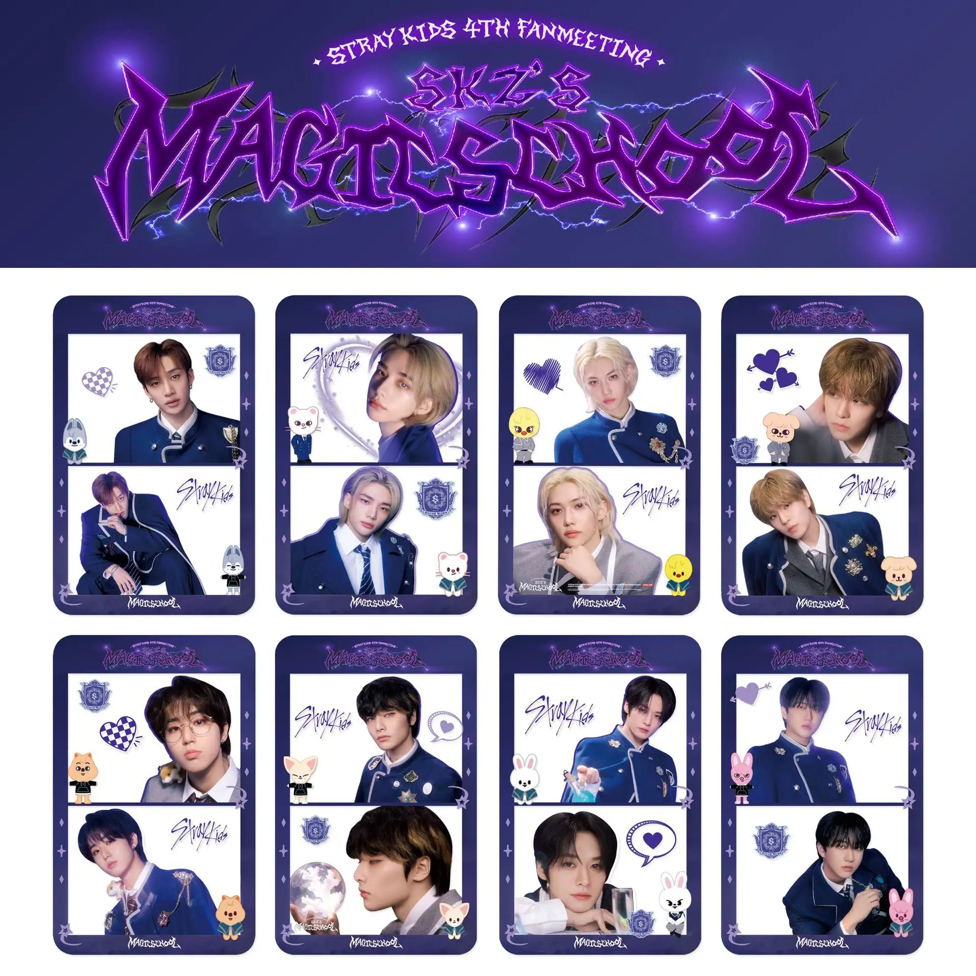 

StrayKids Same Style Men's Group Peripheral Transparent Card Perfect Day SKZOO Cute Collection PVC Card