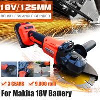 125mm Brushless Variable Speed DIY Cutting Polish Power Tool For Makita 18V Lithium Battery Angle Grinder