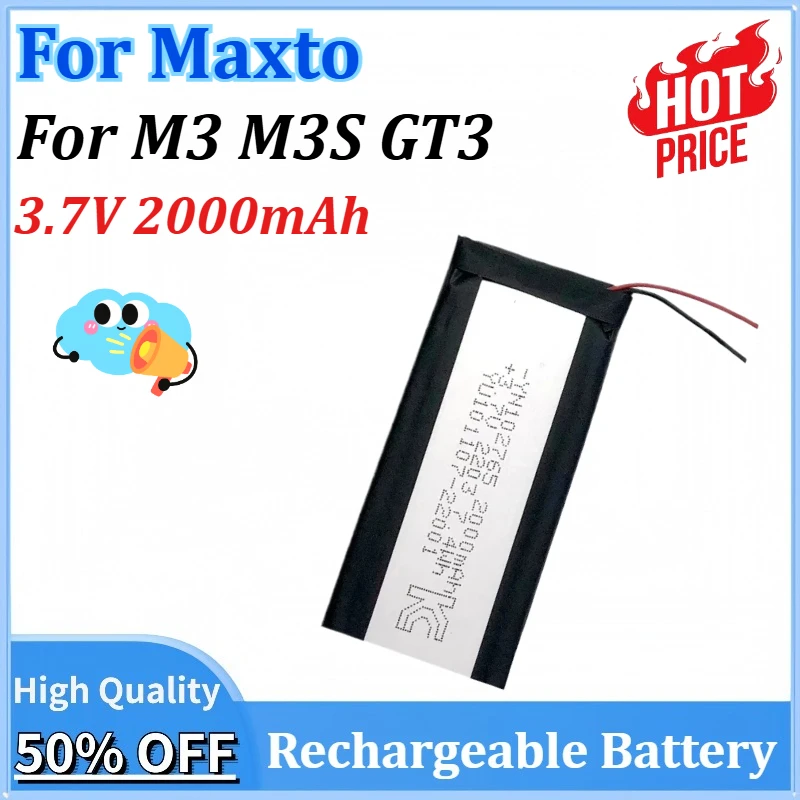 

Newly upgraded 3.7V 2000mAh for Maxto M3 M3S GT3 Motorcycle Recorder Li Polymer Pack Replacement Driving Recorder Batteries