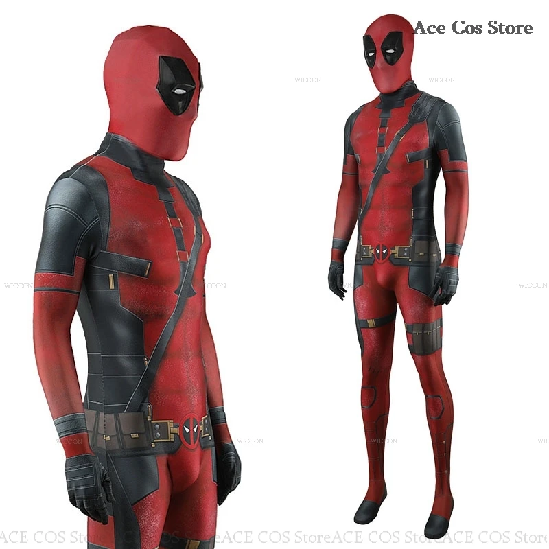 

Dead Cosplay Jumpsuit Wade Winston SuperHero Wilso Pool Halloween Party Deaddpool Mask Cosplay Costume 2024 Movie Red Comic Mens