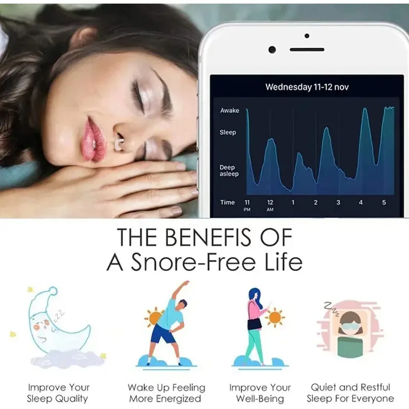 Magnetisches Anti-Schnarch-Gerät, stoppt das Schnarchen, Nasenklammer, einfaches Atmen, verbessert die Schlafhilfe, Apnoe-Schutz, Nachtgerät mit Etui, 1/2/4/6 Stück