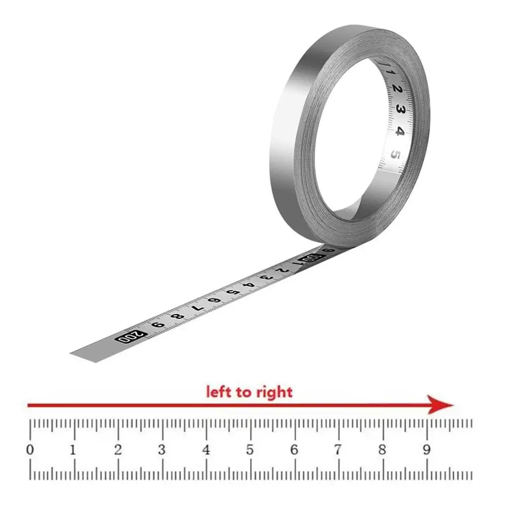 Self-Adhesive Measuring Tape Stainless Steel Workbench Ruler Adhesive Backed Tape Measure Metric Scale Rust-Proof Ruler