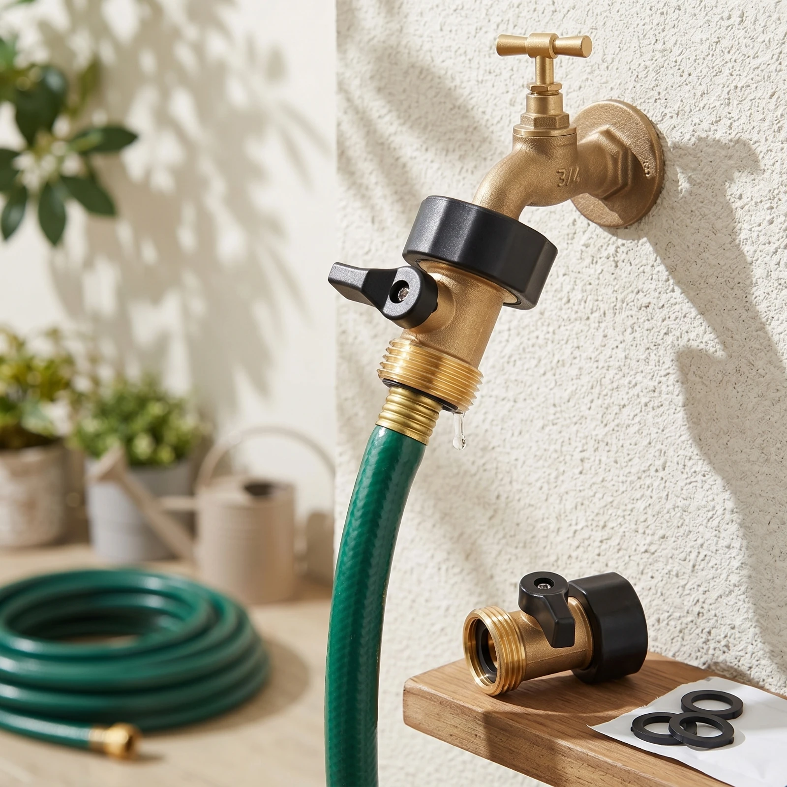 2 Pieces Garden Hose Shut off Valve Corrosion Resistant Garden Hose Valve with Lever Fittings Leak Proof Heavy Duty