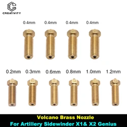 Sidewinder X1&X2 Genius Artillery Volcano Messingdüse 0,2–1,2 mm M6 Gewinde Hotend Düse für AnycubicVyper 1,75 mm Filament