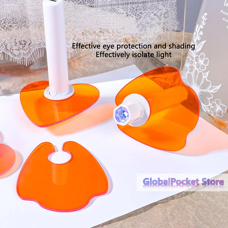 Orange Acrylic Light-blocking Baffle For Straight-shaped Nail UV Lamp Protective Goggles Anti-blue-light Nail Salon Devices