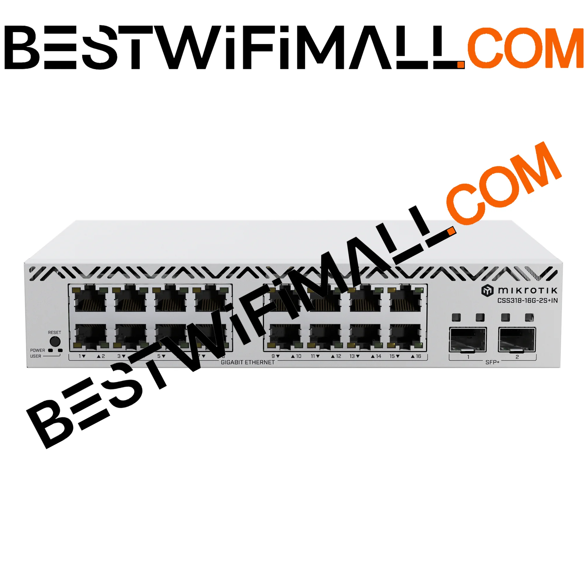 

MikroTik CSS318-16G-2S+IN Switch 16 Gigabit Ethernet Ports and 2 SFP+ 10G Uplink Ports