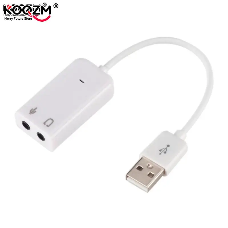 Laptop PC Mac With Cable 3D USB 2.0 Virtual 7.1 Channel External USB Audio Sound Card Adapter Sound Cards White