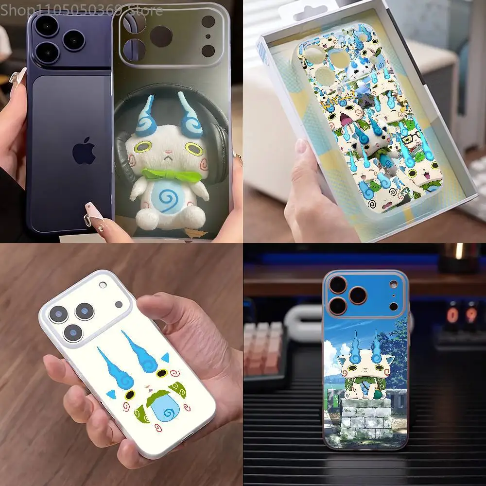 Komasan Y-Yo-kai W-Watch funda de teléfono para iPhone 17,16,15,14,13,12,11 Pro,Max,Plus,Mini,Air,E magnético Magsafe esmerilado transparente