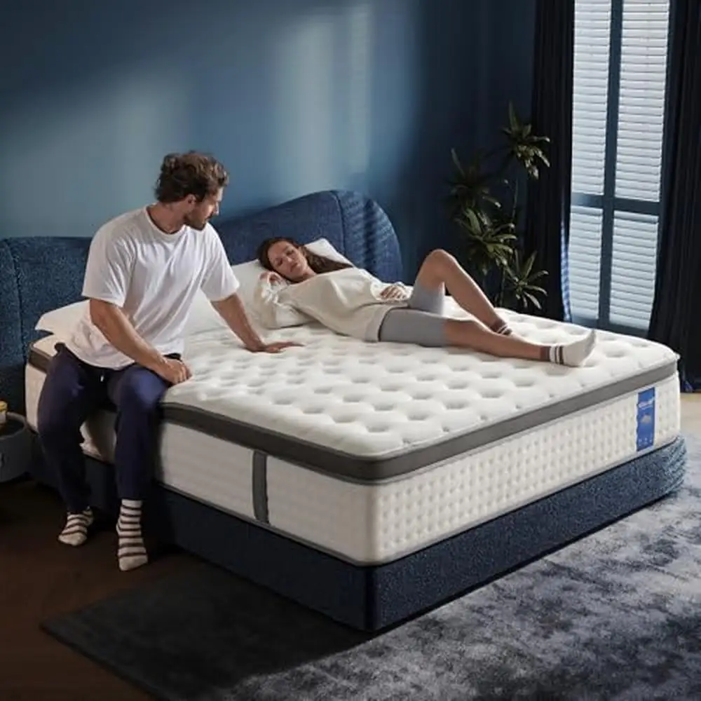 12'' Hybrid Queen Mattress Gel Memory Foam Support Lumbar Back Pain Relief Coil System Cool Breathable Sleep Undisturbed Expands