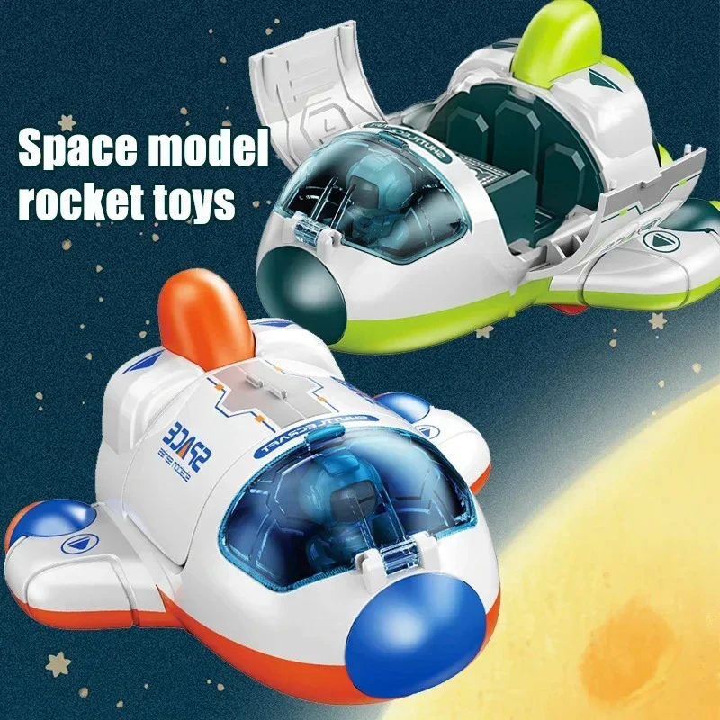 Rompecabezas para niños, coche de juguete espacial, modelo de simulación, cohete de astronauta, serie de nave espacial, coche de juguete para regalo para niños