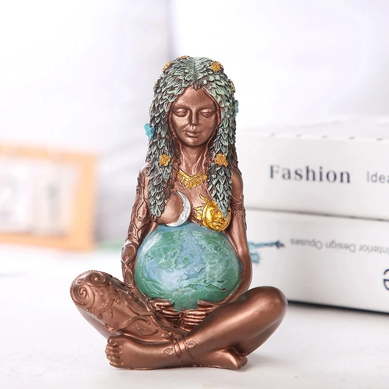 

Gaia Goddess Statue Mother Earth Art Figurine, Earth Mother Goddess Resin Art Statue, Home Garden Decor for Earth Day Decoration