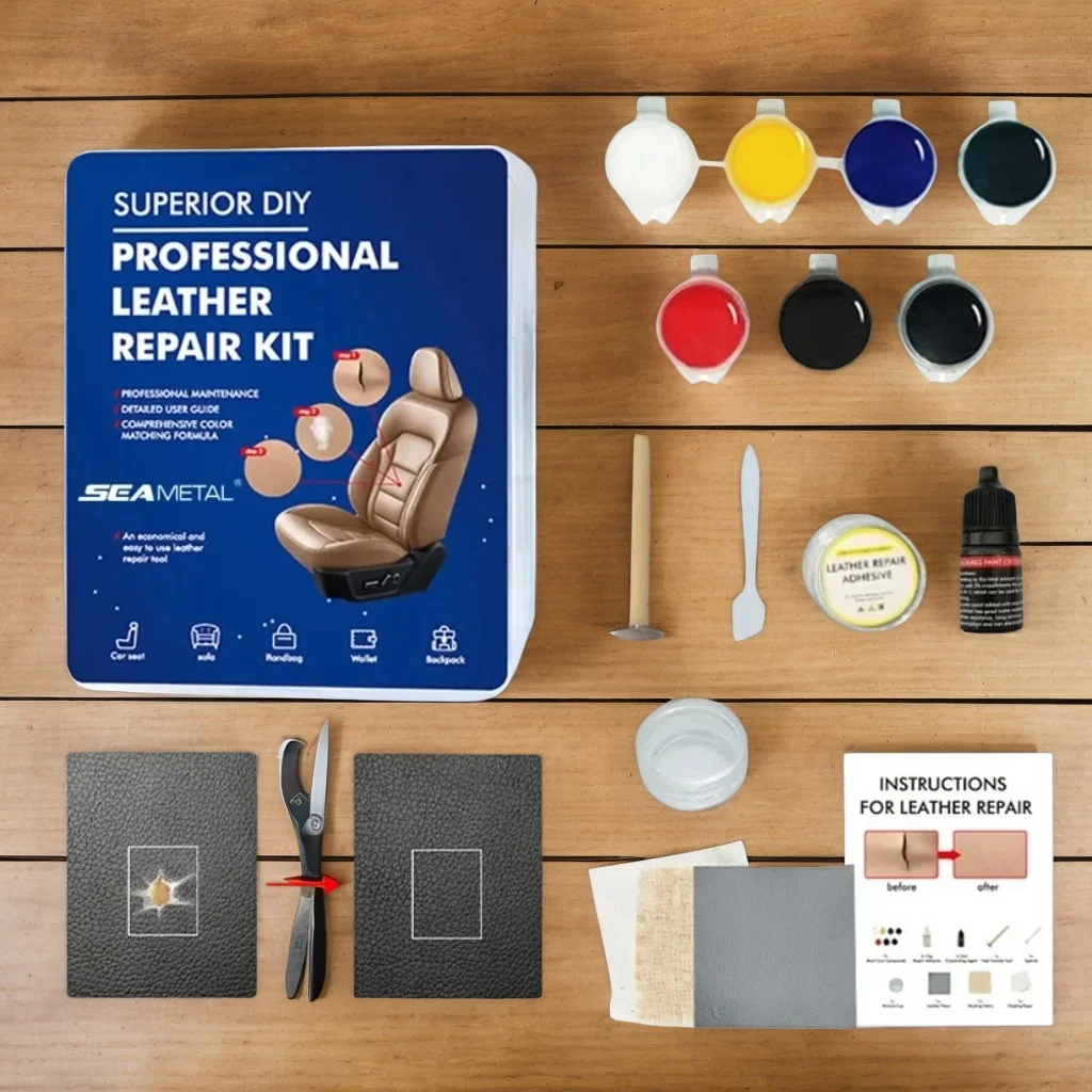 

7-цветный автомобильный кожаный ремонтный комплект — инструмент «сделай сам» для крепления ожогов, царапин, трещин и истираний (реставрация кожи)