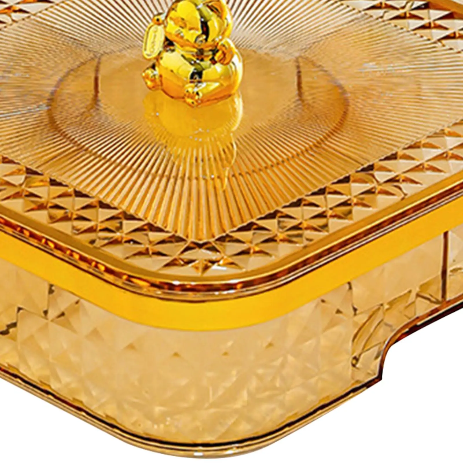 Assiette carrée de service de noix et de bonbons, conteneur de stockage des aliments pour les fêtes de bureau, plateau de collation léger synchronisé 9,2x9,2x3 pouces