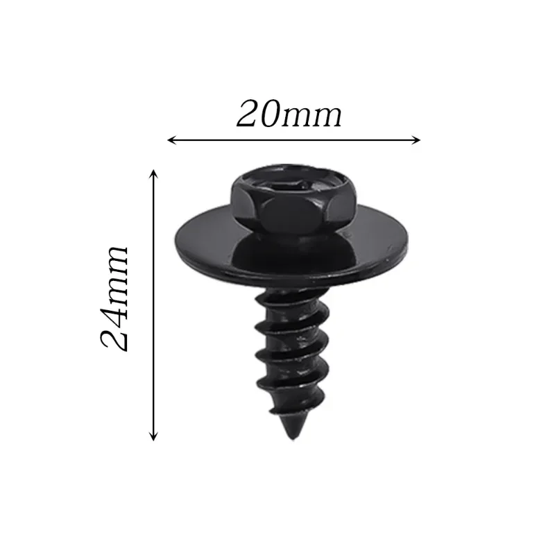 Car Bumper Fender Fastener Clip Hex Head Self Tapping Screws Universal Car Fender Splash Seal Guards Rivet Clip Screws Fasteners