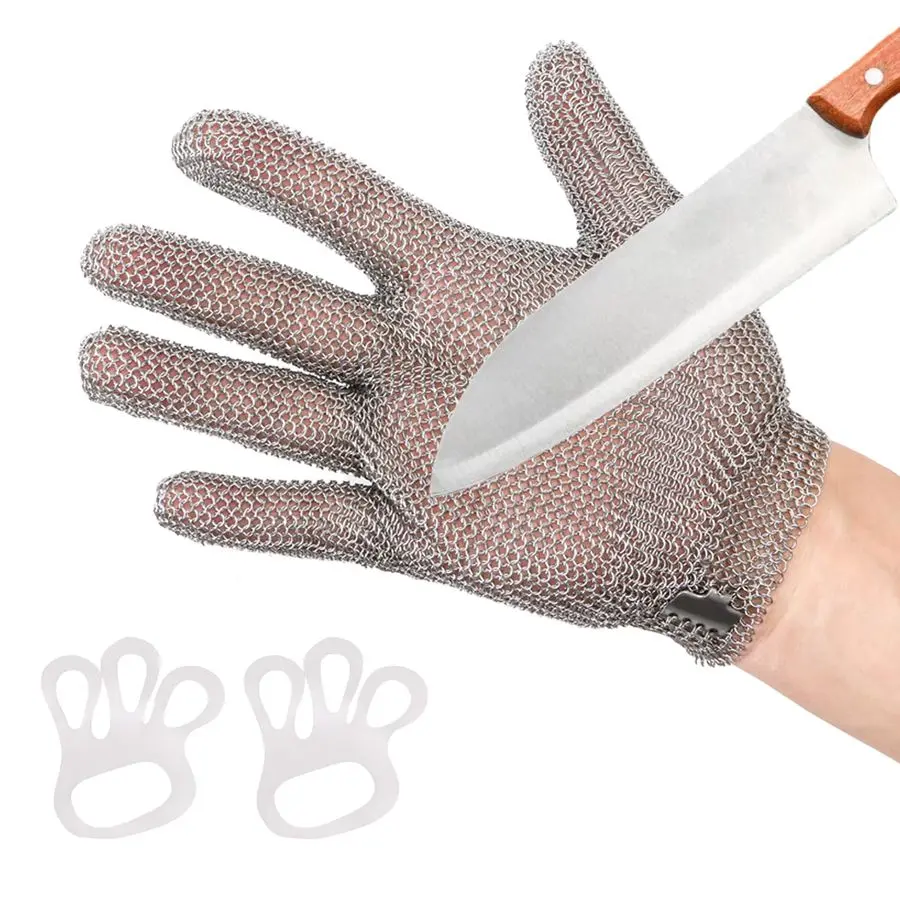 

grade cut resistant stainless steel mesh chainmail gloves for butchering, protective gloves