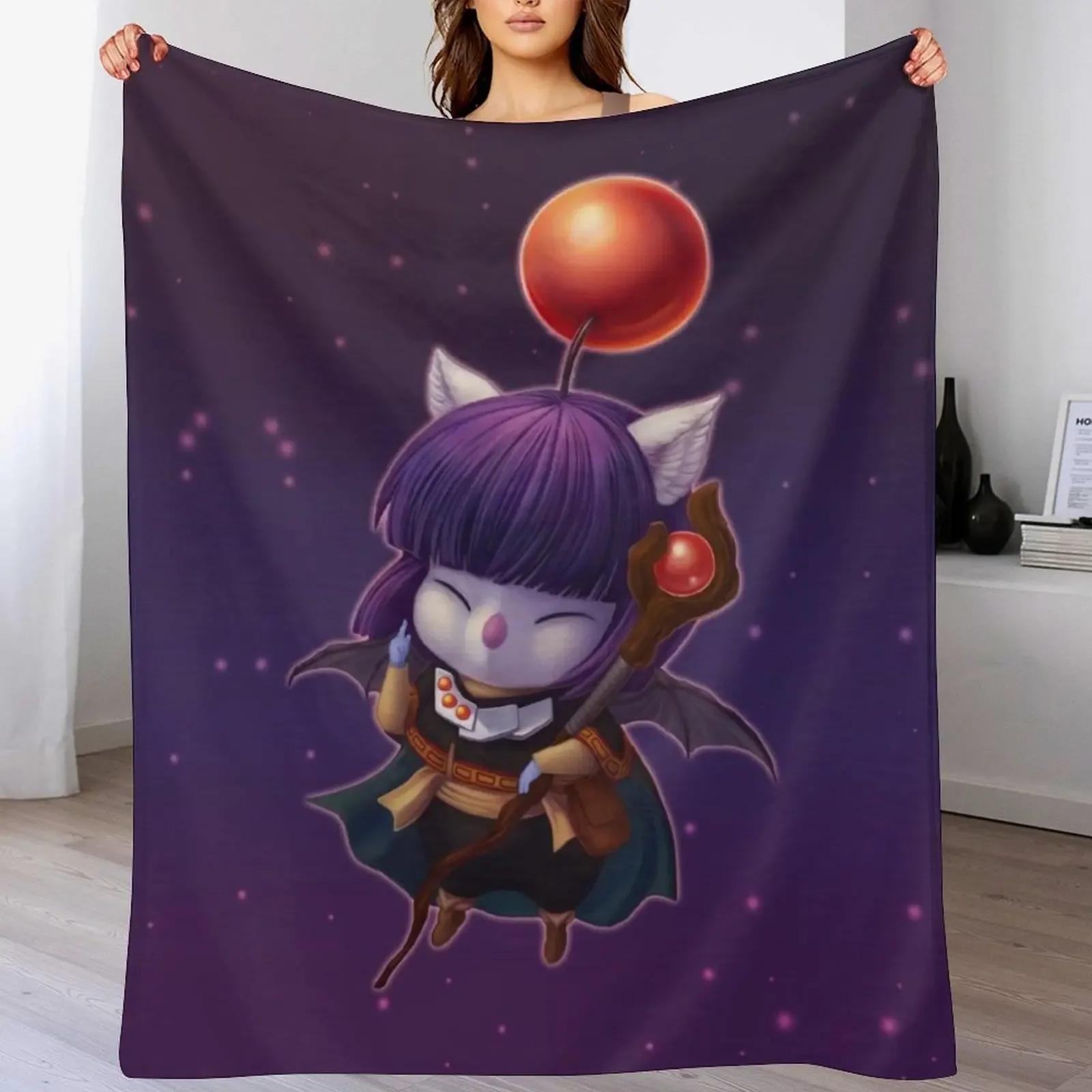 

Mazoku Mog Throw Blanket Decorative Sofa anime Furry Designers Blankets