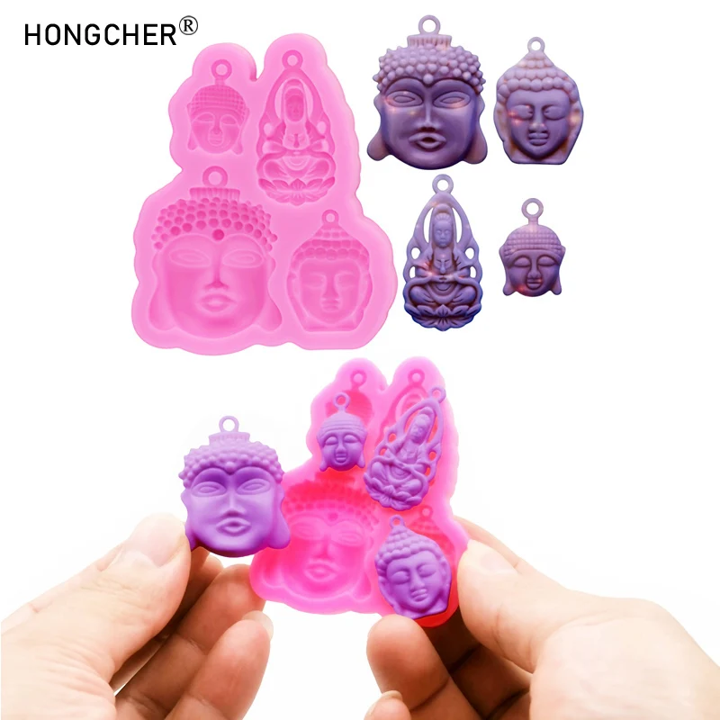 Mini Buddha Maitreya Guanyin Anhänger Silikonformen für Männer und Frauen Modelle Anhänger Harz Schmuck Zubehör Tropfformen