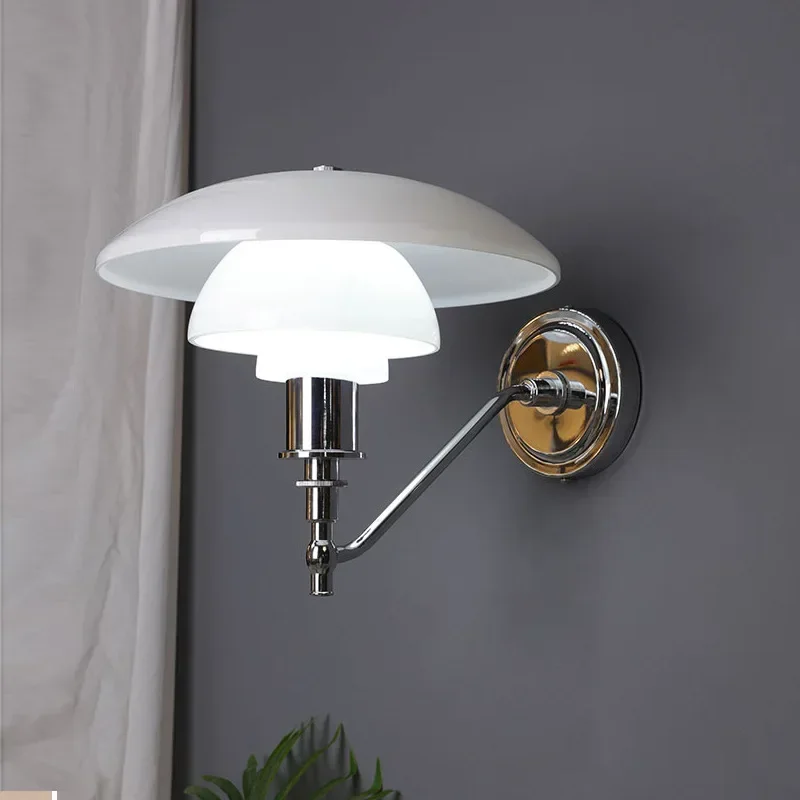 

2025 Classic Glass Wall Lamp Sconce Light For Bedroom Bedside With E27 Replaceble Bulb