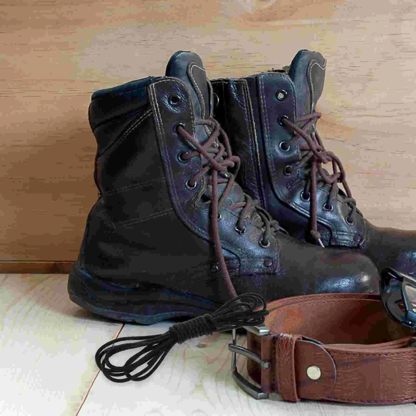 Cordones para botas Zapatos encerados Cordones para vestir Zapatos para cuerda Hombres clásicos Botas negras Mujeres