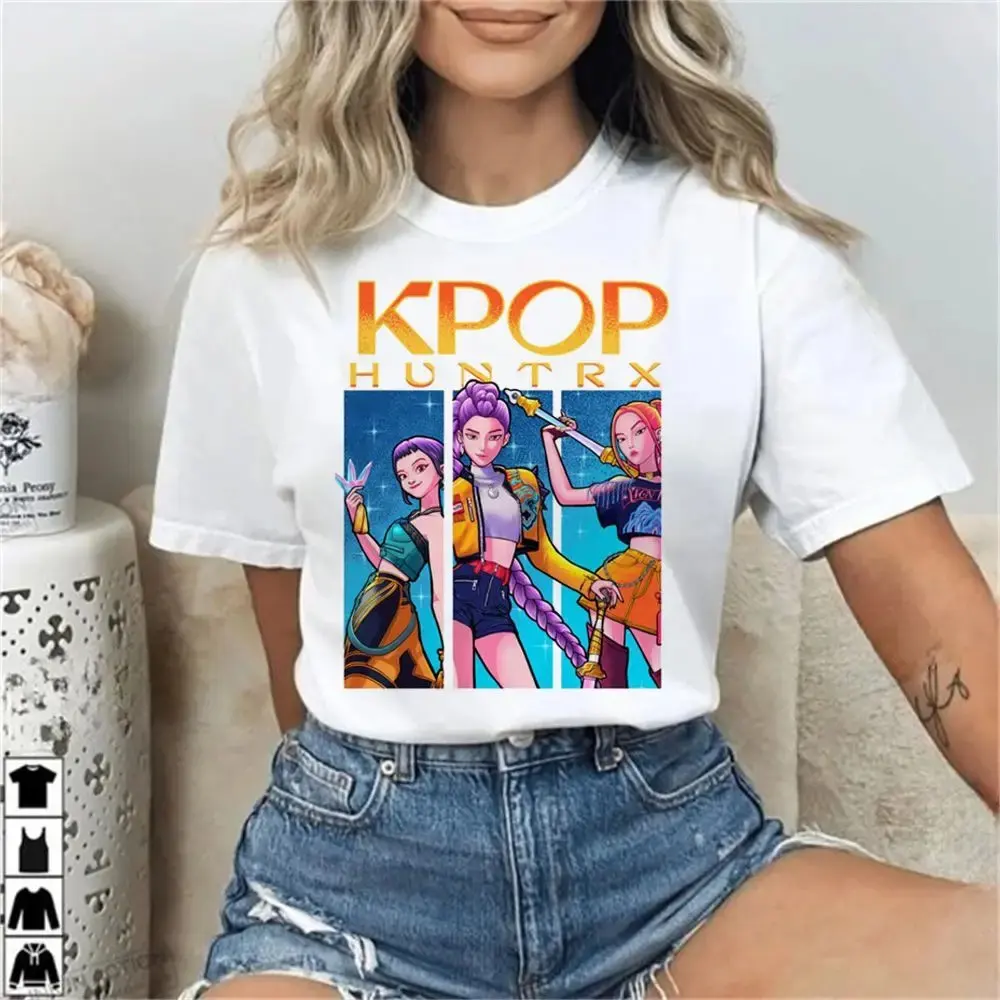 

Streetwear Kpop Demon Hunters Graphic T Shirt Women Man Casual Short Sleeve Tee Fashion Tops Summer Children's Clothing Y2k 2026