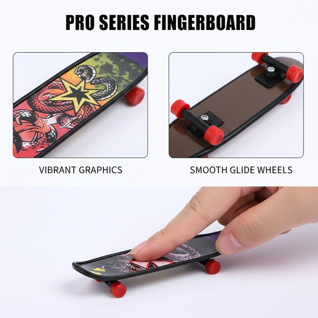 2Pcs Mini Fingerboard Kids Finger Skateboards Mini Double-sided Skate Board Skateboard Children's Educational Toys Creative