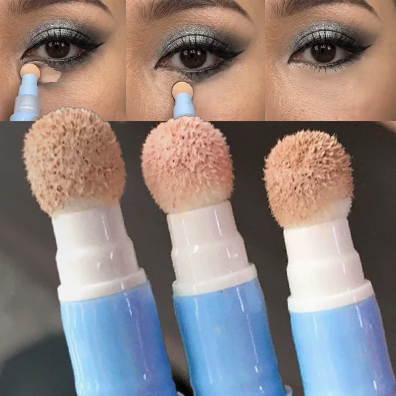 Soft Sponge Head Liquid Concealer Stick Full Cover Eye Dark Circles Acne Marks Long Lasting Waterproof Brightening Concealer Pen