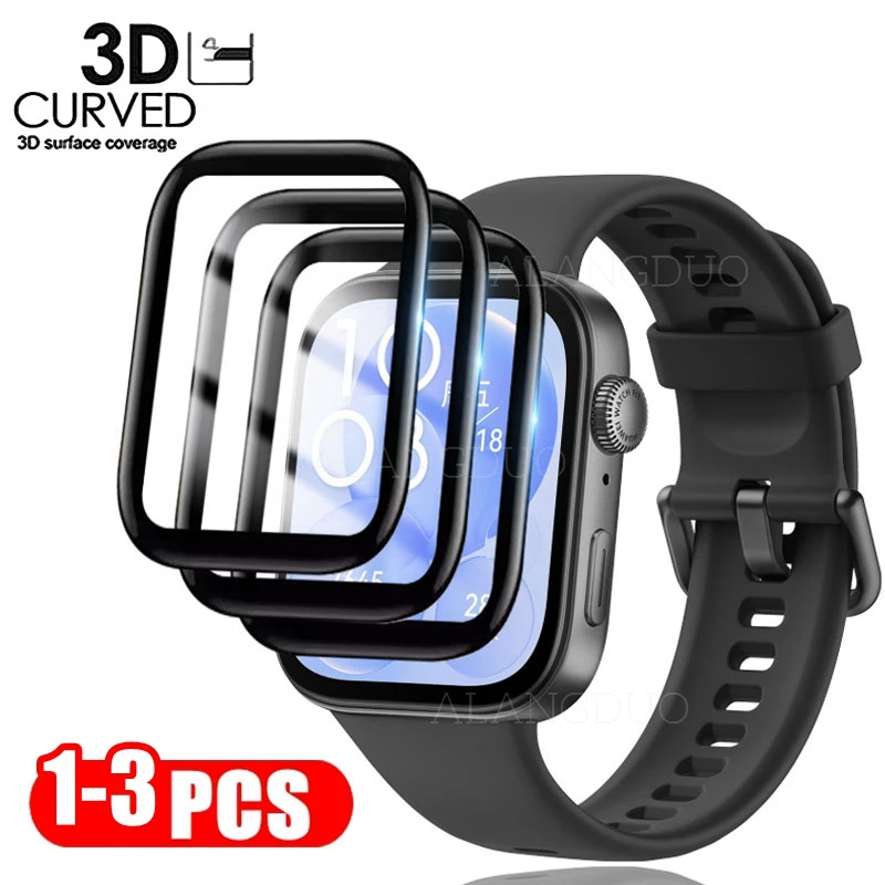 1-3PCS Soft Glass For Huawei Watch Fit 3 Smartwatch Screen Protector For Fit3 Protective Ceramics Film