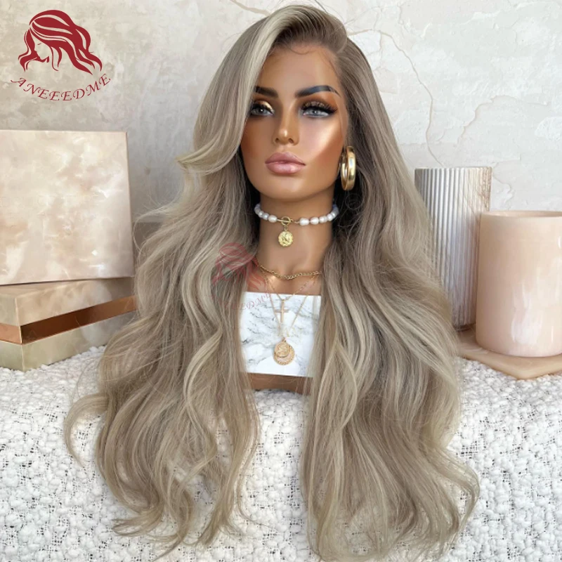 Ash Balayage Blonde Wig 13x6 Highlight hd Lace Transparent Body Wave Remy Human Hair