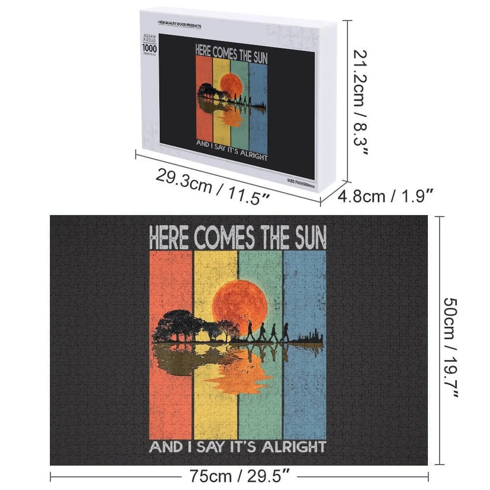 Ecco come il sole e lo dice che è vivo Puzzle grafico per chitarra Puzzle personalizzato con nome in legno Puzzle con foto personalizzate