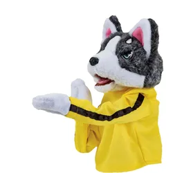 Vocalizable Animal Boxing Dog Interactive Hand Puppet Toy Glove Performance Muppet Finger Doll Husky Plush Doll Cute Gift
