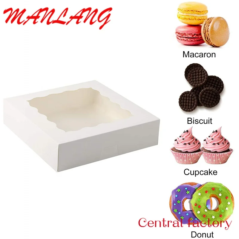 Custom  Custom size white Window paper bread box for Picnic party takeaway food packaging