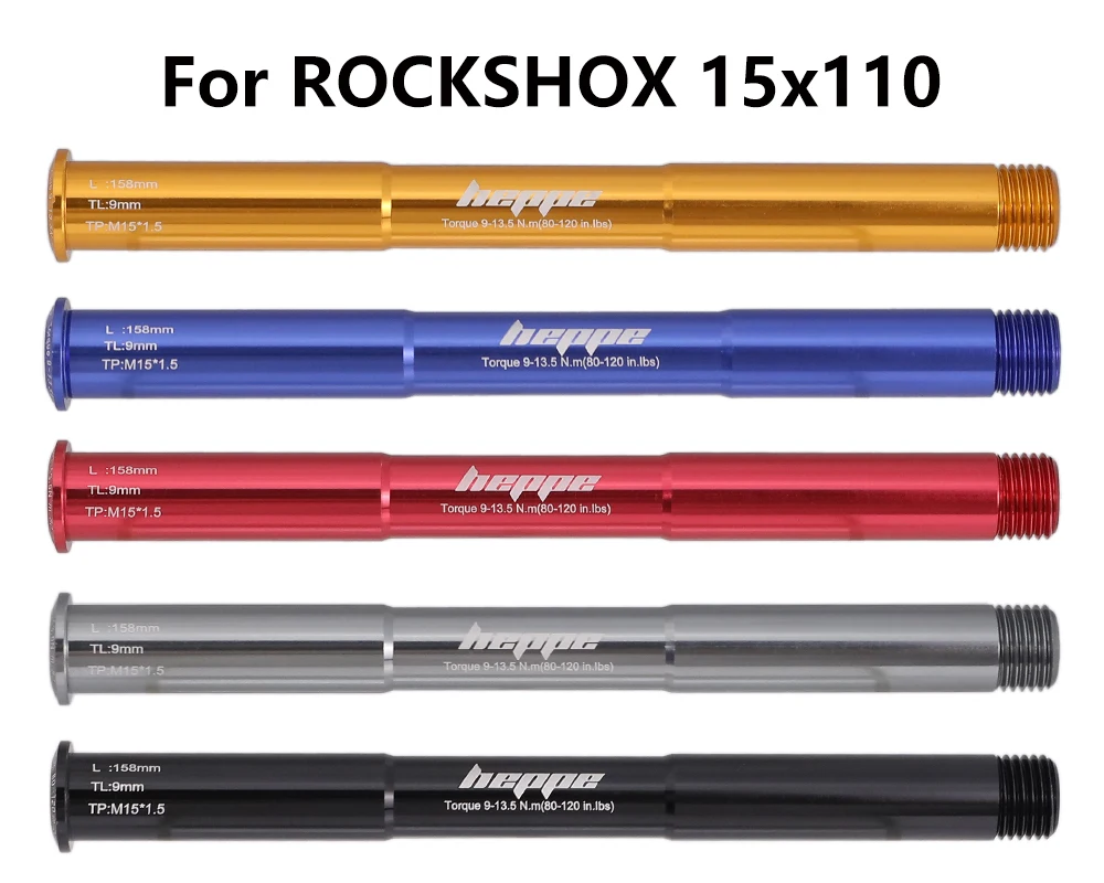 HEPPE Fahrrad Vorderradgabel Steckachse MTB Gabel Zylinderschaft M15 Steckachse Spieß Mehrfarbige Achse für 15x100 15x110 ROCKSHOX Gabel – Detail 17