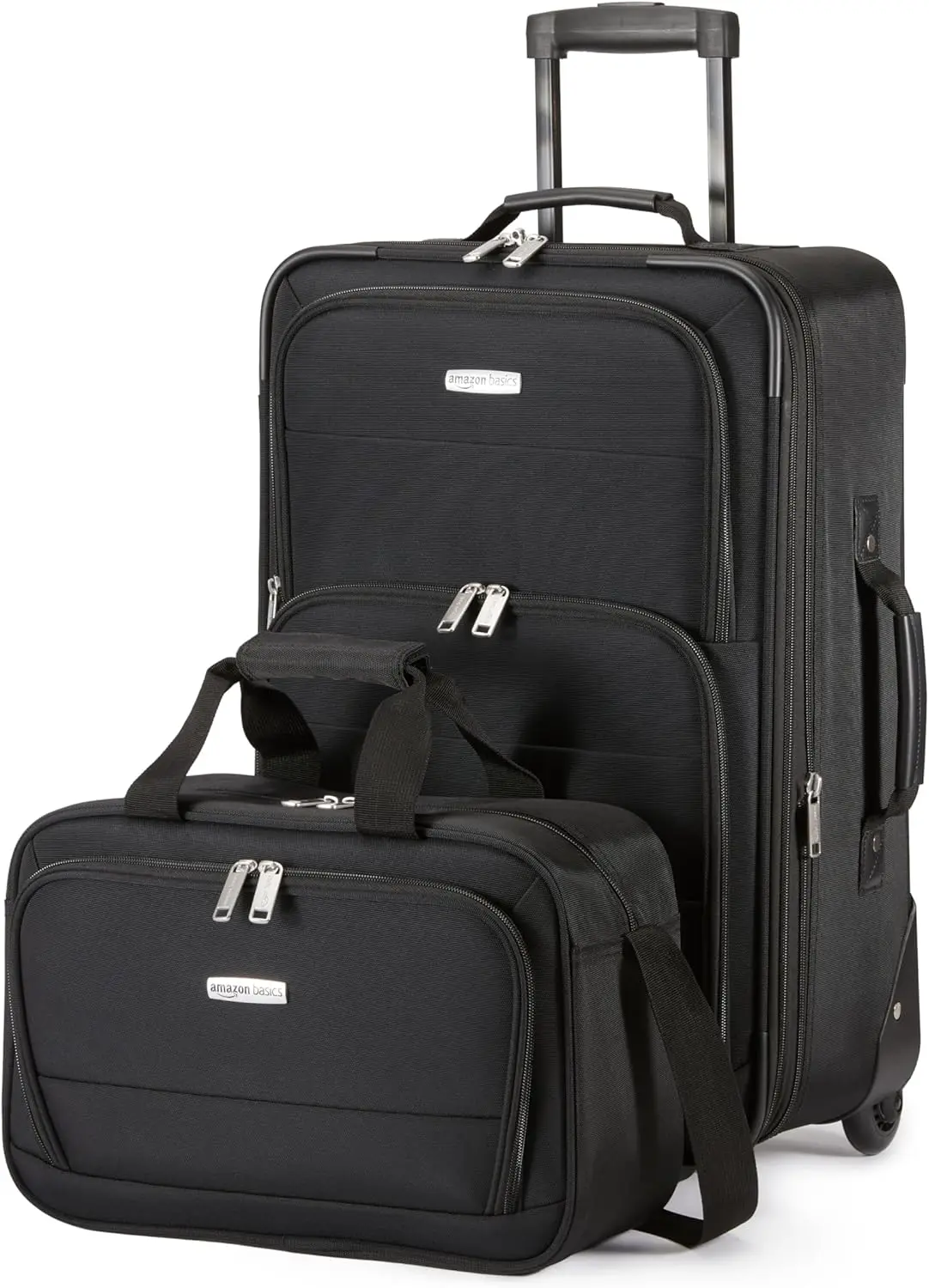 Softside Luggage Set, 23-Inch Expandable Suitcase with Wheels and 15-Inch Tote, Extra Space (+15%), Front Pockets, Telescopic
