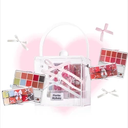 FLORTTE 10 Color Lip Cream Frozen Jelly Lip gloss Palette Gift Box All In From The Peng Peng Princess Collection Makeup 6Pcs Set