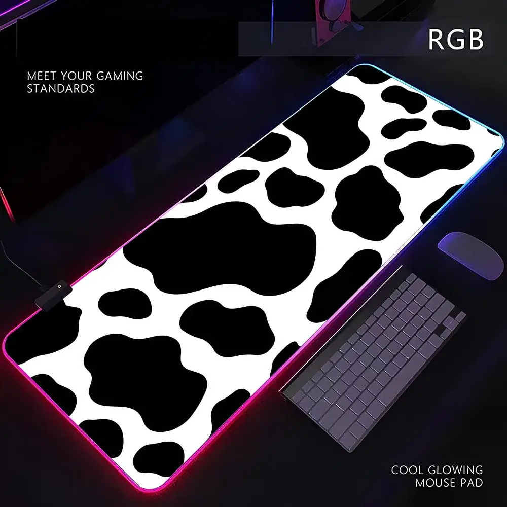 

C-Cow P-Printes Mouse Pad teclado mecânico gamer RGB Mousepad Xxl Gaming Accessories Large LED Mouse Pad Luminous Keyboard Desk