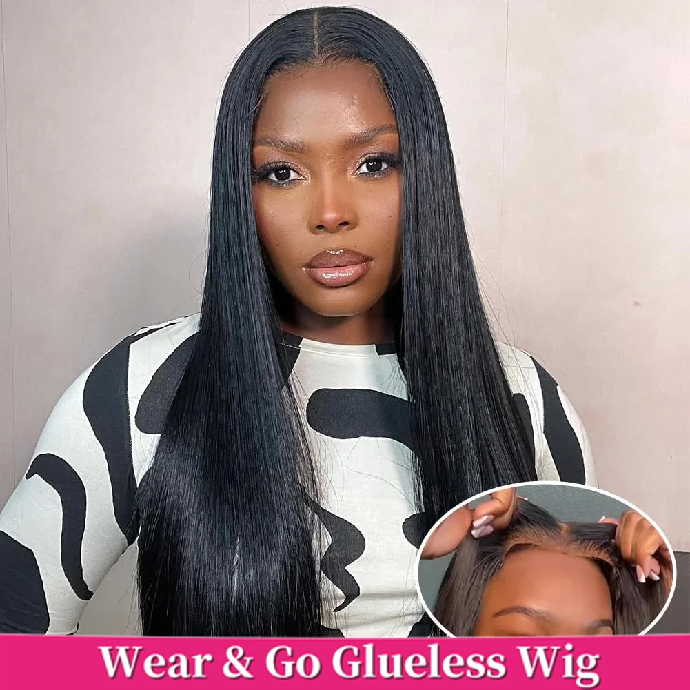 Glueless Wig Human Hair 6X4 5X5 Pre Cut Lace Closure Human Hair Wigs Brazilian Ready To Wear Straight Lace Wig Human Hair