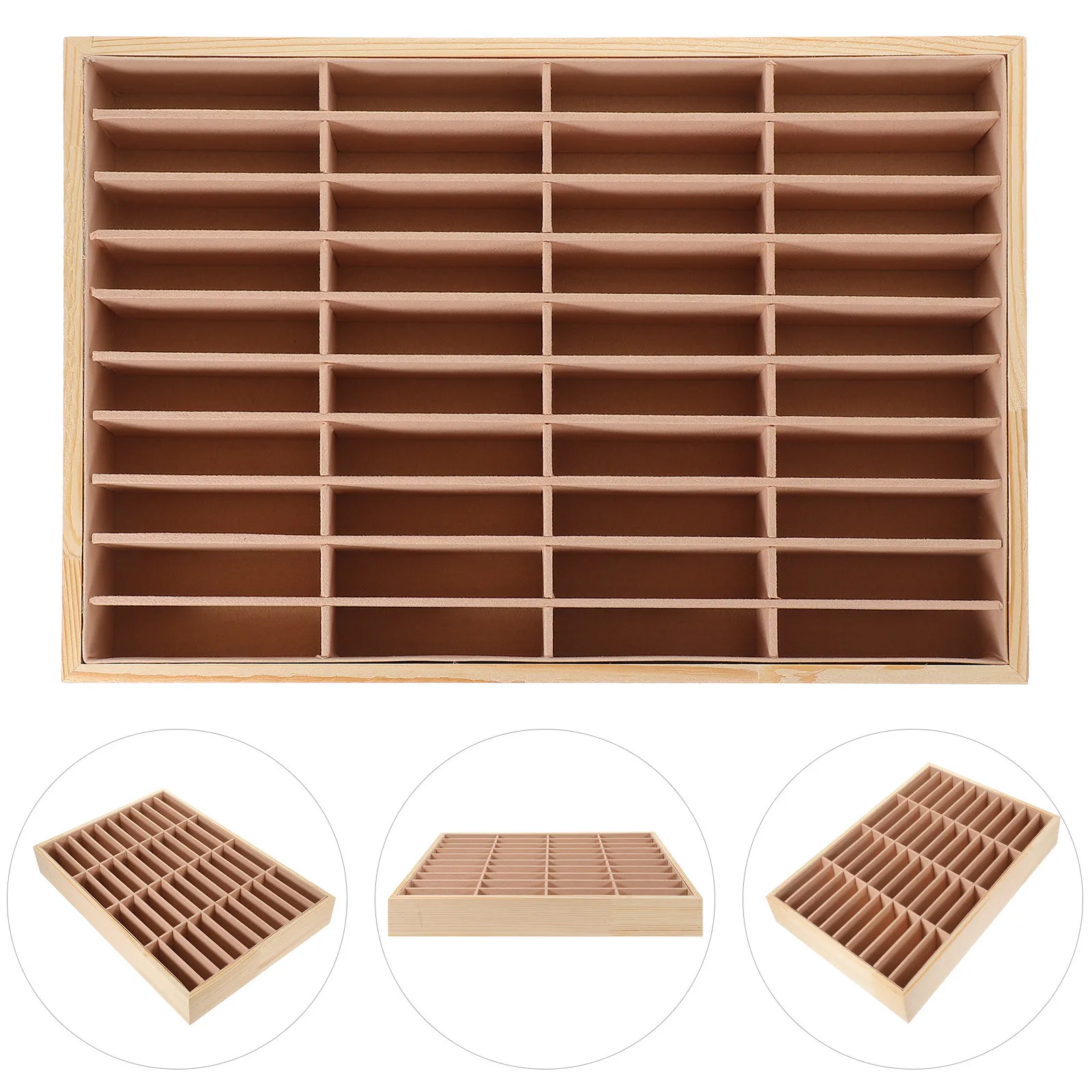 Kreative Holz Multi-Grid Schmuck Tablett Organizer Ringe Ohrringe Halsketten Armbänder Schlüssel Lagerung Display Home Desktop Kommode