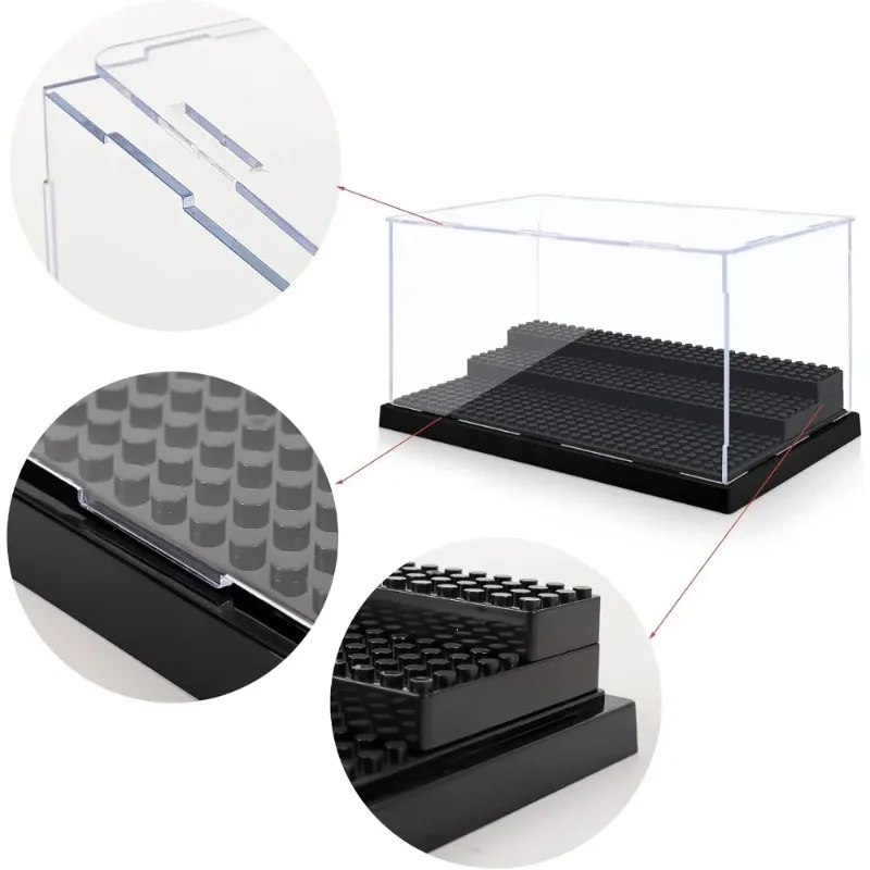 Compatible with Lego bricks suitable for action figures 3 steps, transparent dustproof acrylic storage box can be folded. - view 2