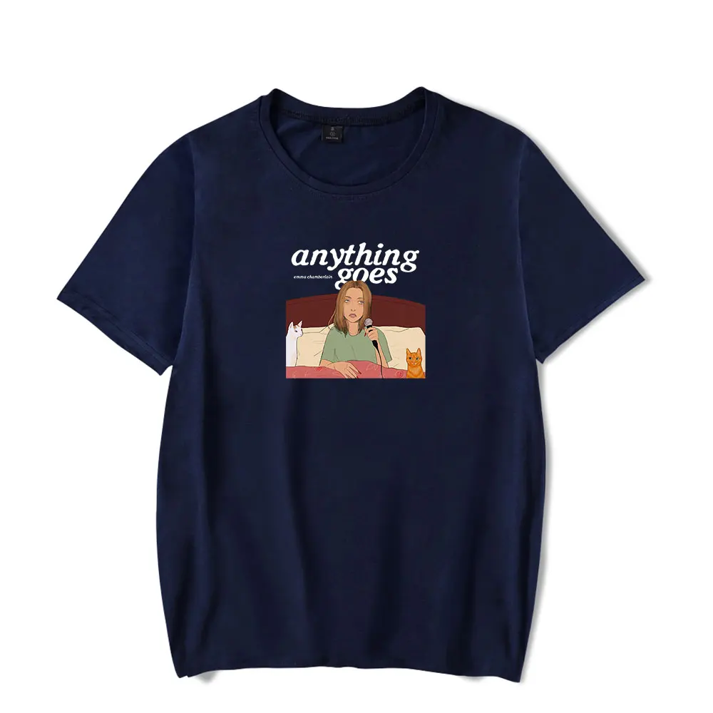 

Emma Chamberlain Anything Goes Vintage 90s T-Shirt Men and Woman Short Sleeve Women Funny T Shirt Unisex Harajuku Tops