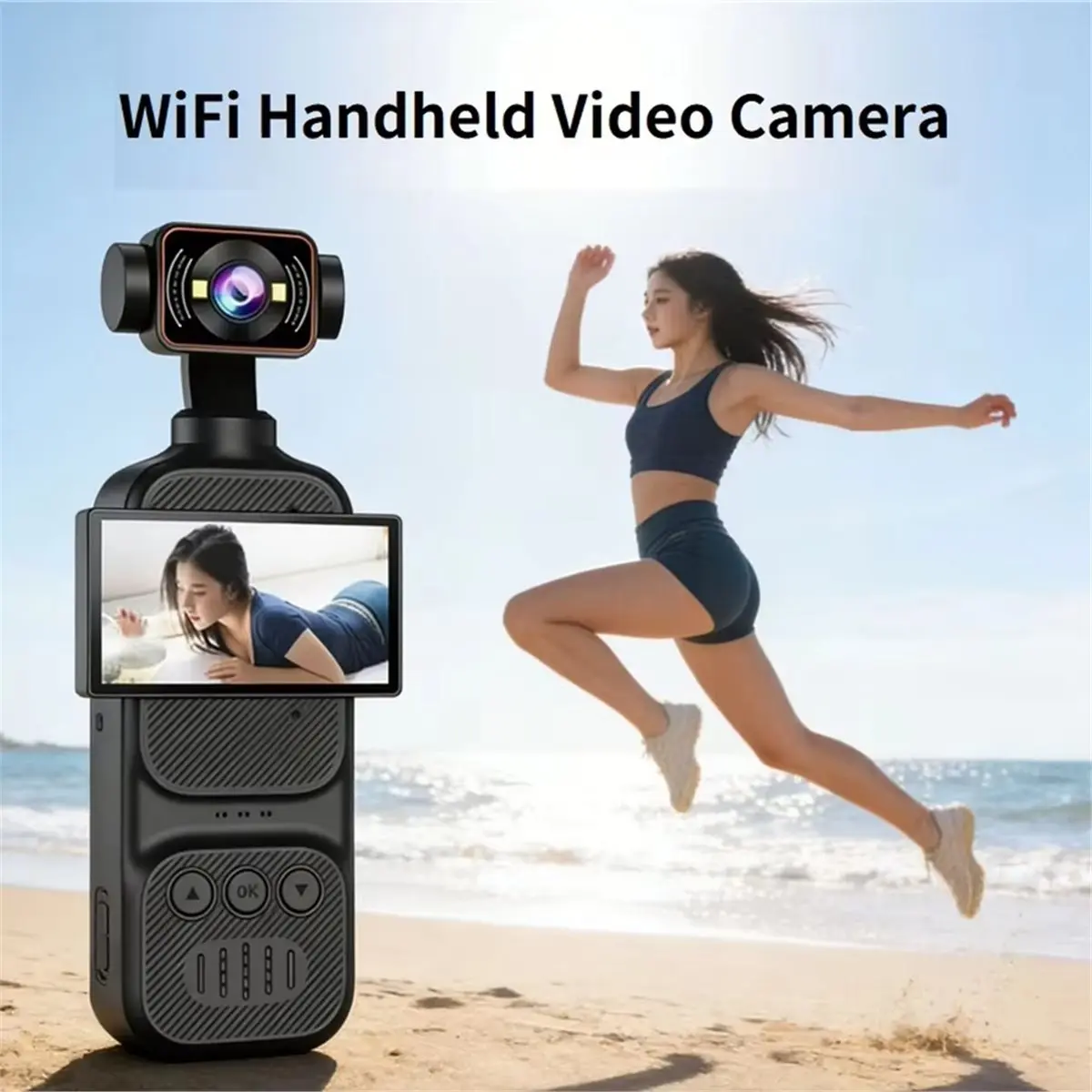 Multifunctional Pocket Camera with High-Definition Anti Shake VLOG Outdoor Handheld Sports Camera Recorder