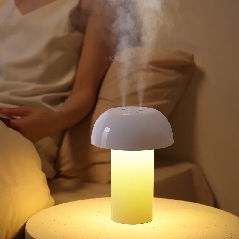 

500ML Mushroom Light Humidifier Large Spray Air Atomizer Desktop Large Fog Volume Dual Spray Humidifier Home Humidificador