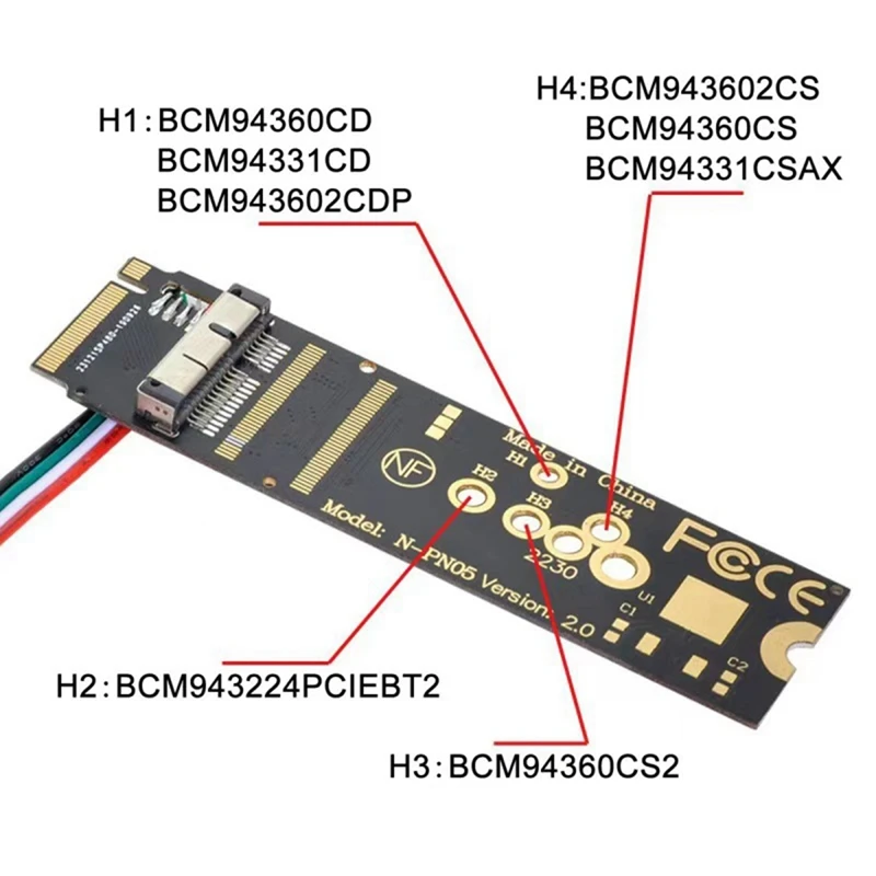 Adapter Card M-Key Wireless Card Desktop Drive-Free BCM943602CS To Pcie M.2 Ngff For Apple Bluetooth Module