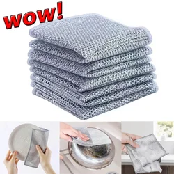 20CM Magic Cleaning Cloth Thickened Double -sided Metal Steel Wire Rags Kitchen Pot Dish Pan Washdishing Cloths Towel Clean Tool