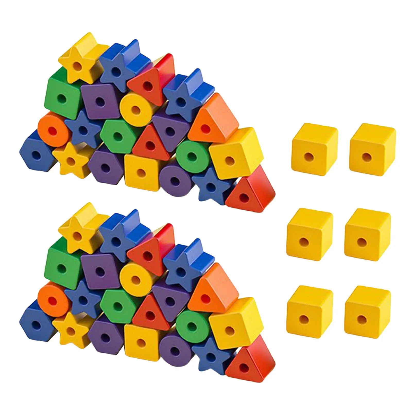 50Pcs Montessori Beads Toys Educational Toys Fine Motor Building Block Lacing Beads Toys for Kids Boys Girls Children