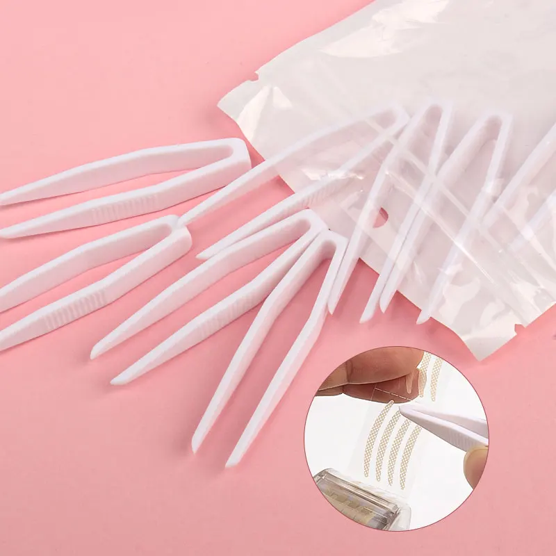 Pincettes en plastique pour greffage de faux cils, petites pincettes jetables, outils, artisanat, Clips en plastique, outils de maquillage, 10 pièces