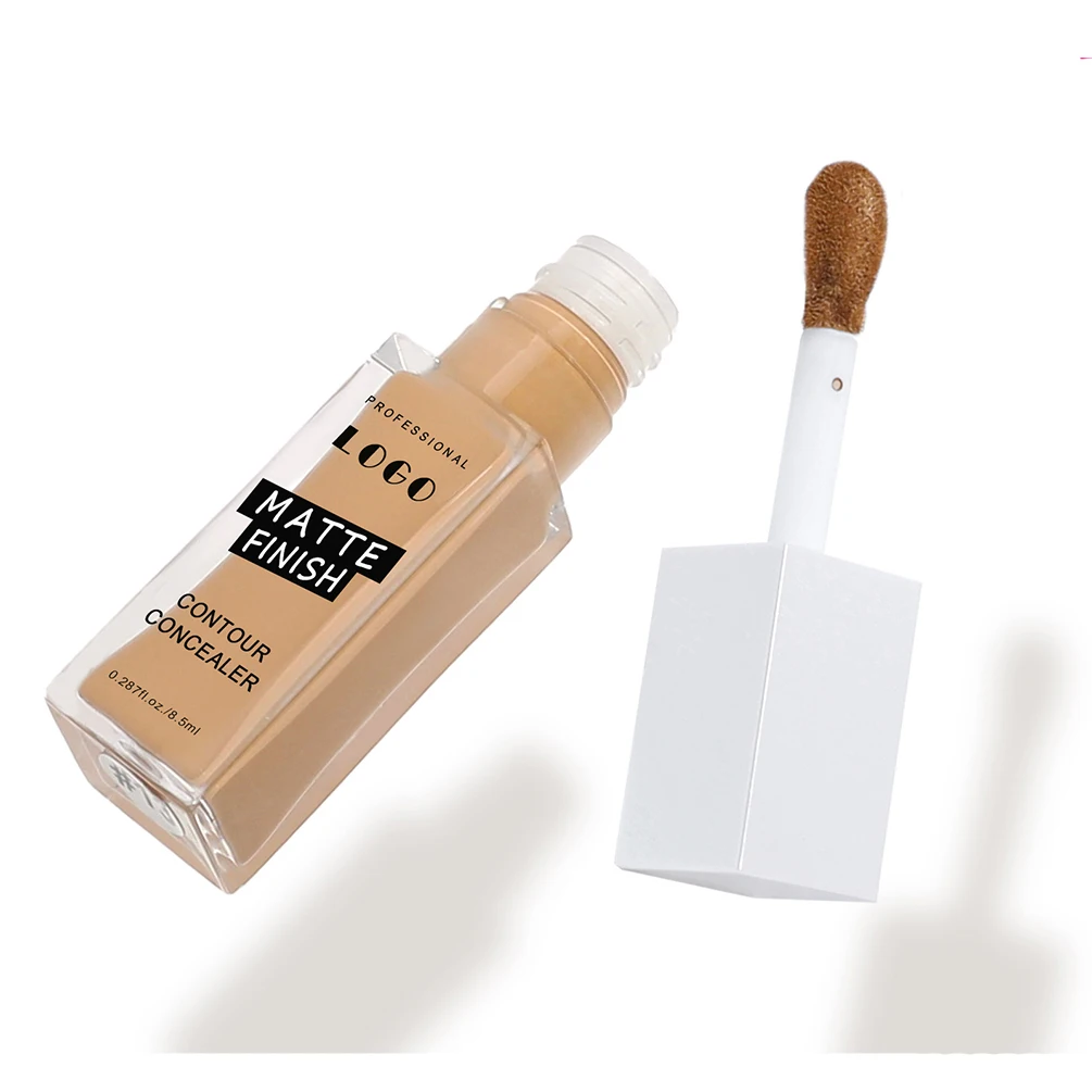 22色展開 プライベートブランド リキッドコンシーラー カスタムロゴ 8.5ml 白箱 ガラスボトル ベタつかない 長持ち マット 防水メイク
