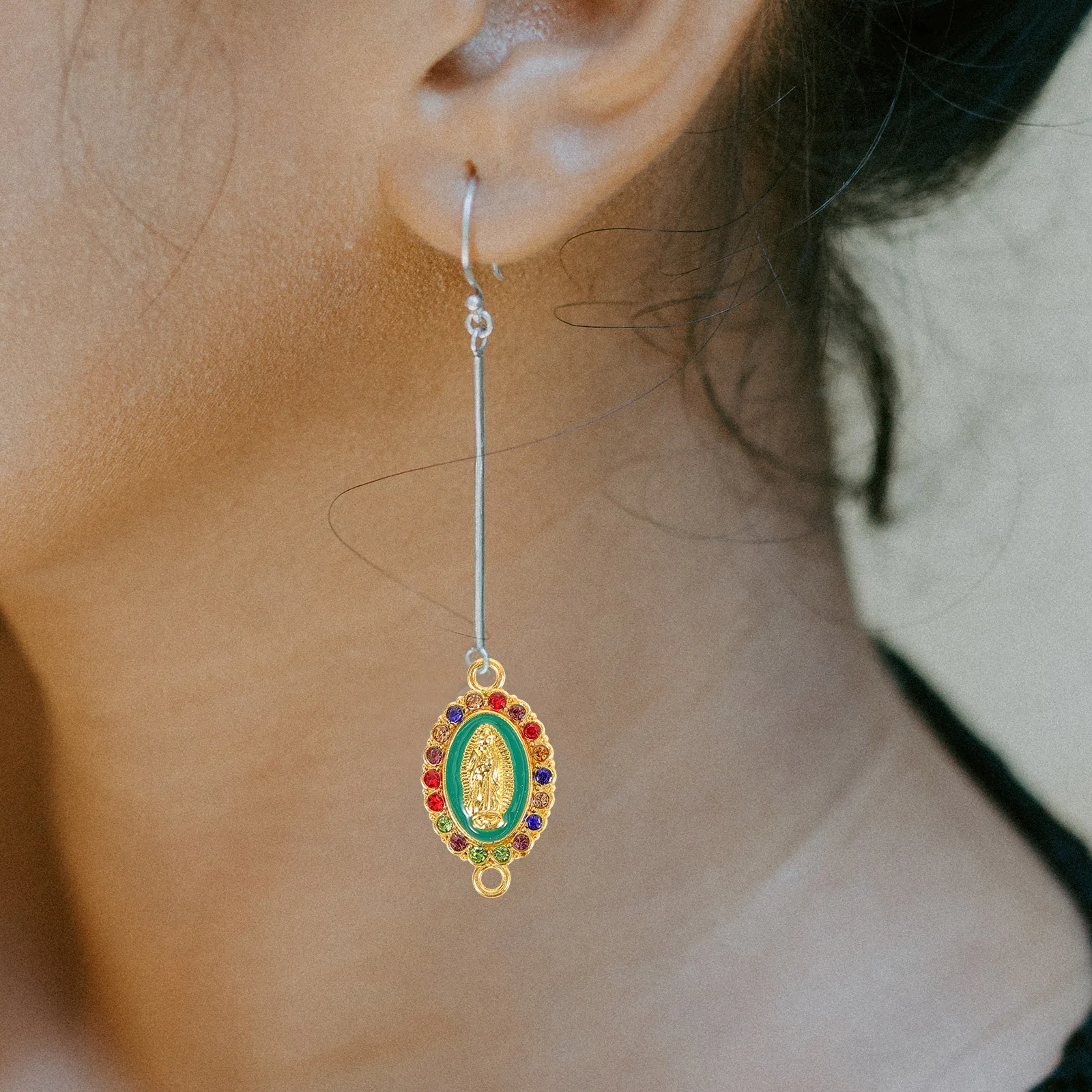 

24Pcs Alloy Mary Pendants Colorful Connection Charms DIY Jewelry Making Accessories for Key Chain Necklace Bracelet