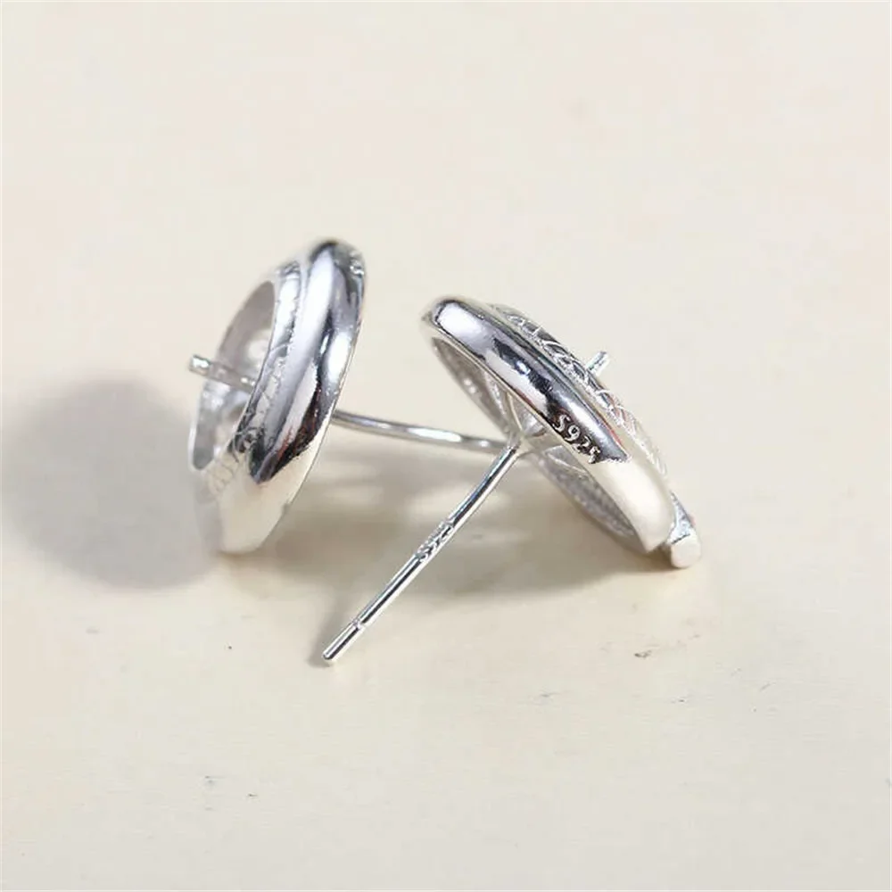 S925 Sterling Silver Pearl Earring Settings DIY Jewelry Making Supplies Blank Earring Posts for Handcrafted Accessories No Pearl